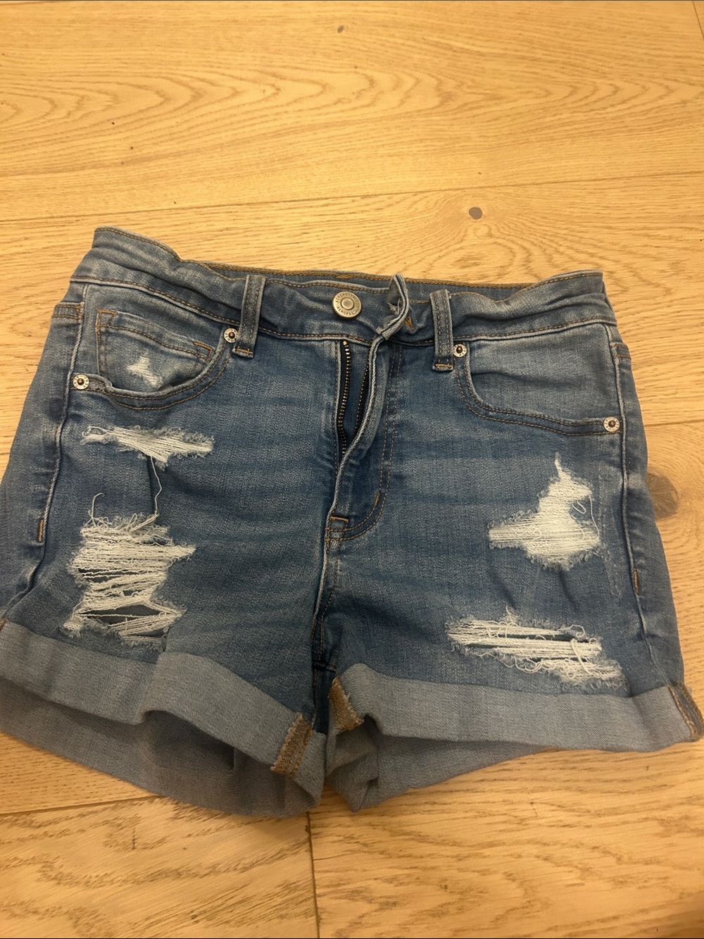 Aeropostale Light Blue Distressed Denim Shorts